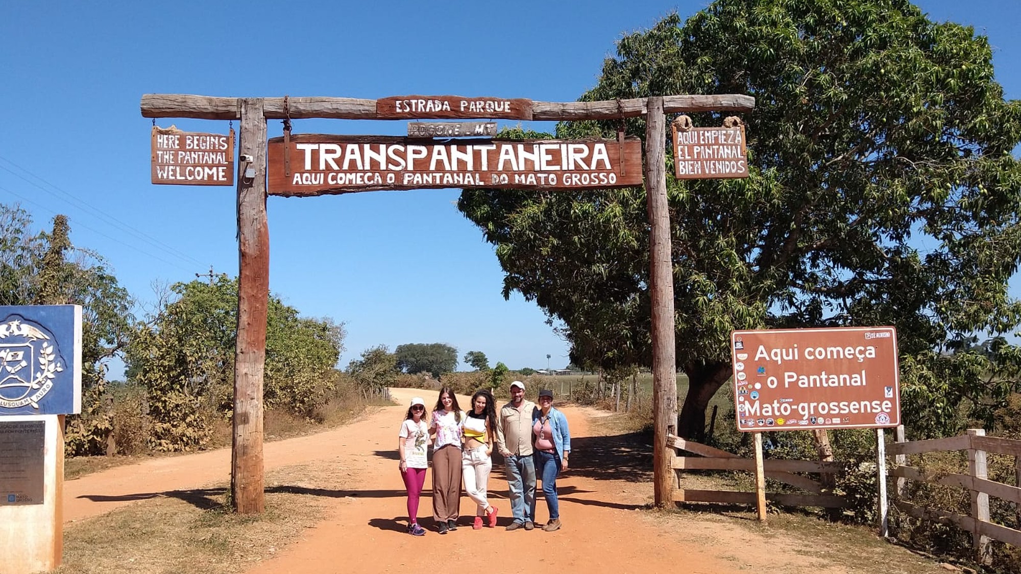 Students from ZHAW, Representatives from Swissnex and Sesc at the entrance of Pantanal Natural Reserve