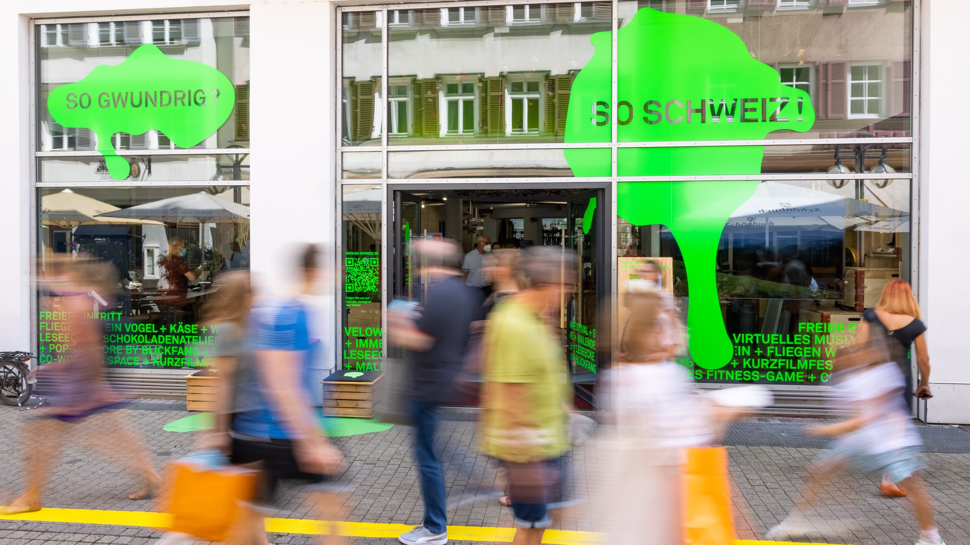 The Pop-up House of Switzerland at the heart of the old town of Stuttgart