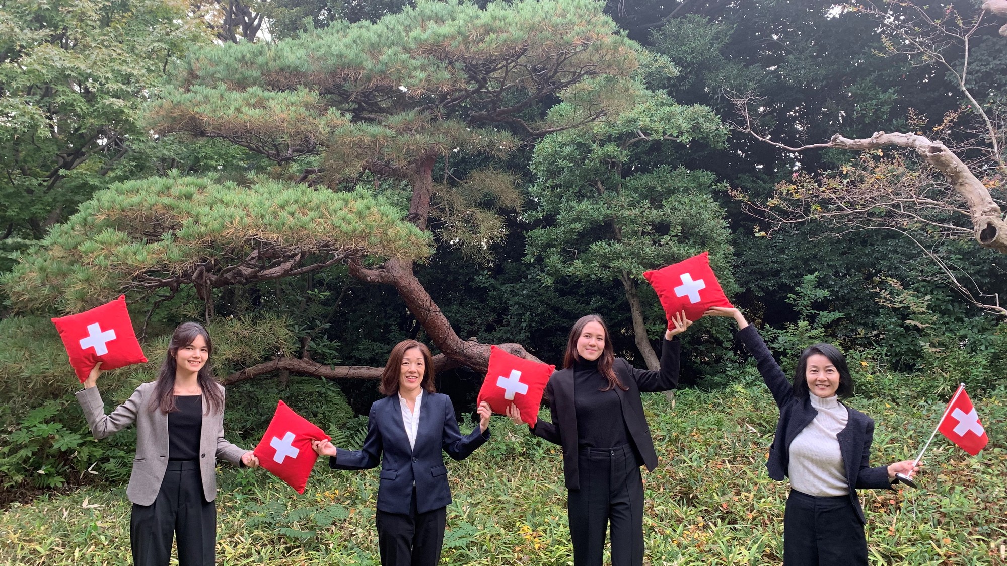Science and Technology Office Tokyo | From left to right: Anne-Mai Do, Project Manager; Yasuko Matsumoto, Officer; Hana Wada Jäggi, Academic Intern; Kyoko Marumo Suzuki, Head. © STO Tokyo