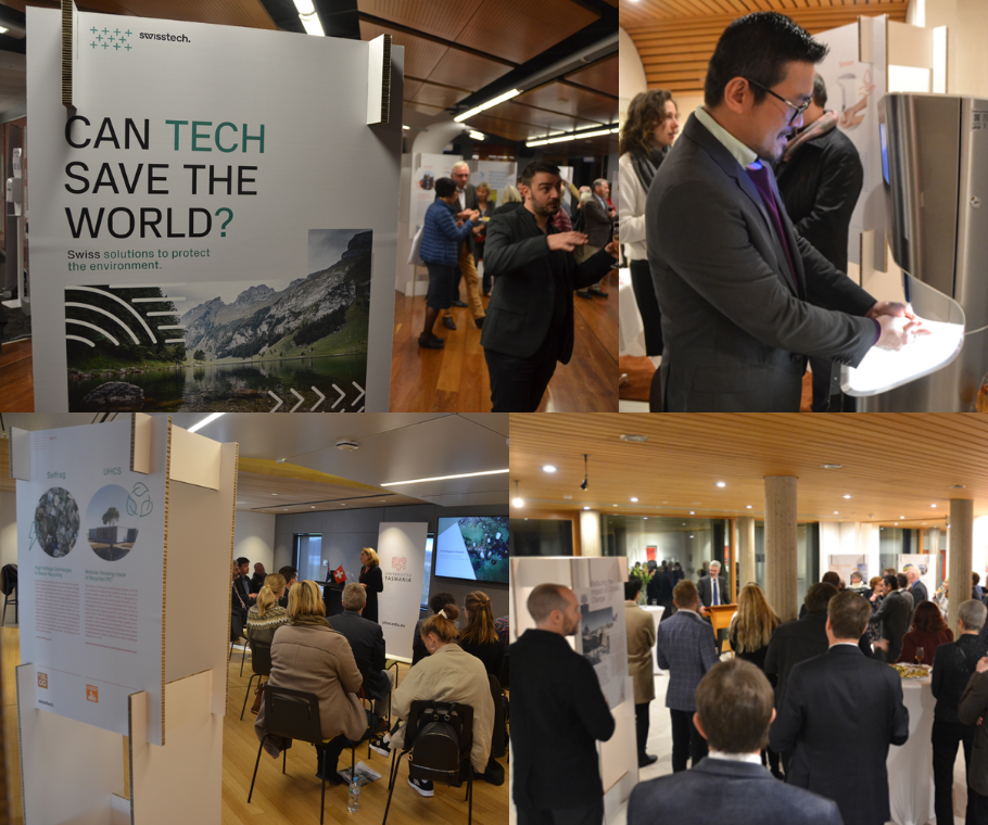 Presentation of the exhibition 'Can tech save the world? Swiss solutions to protect the environment' in Hobart and Canberra in 2021