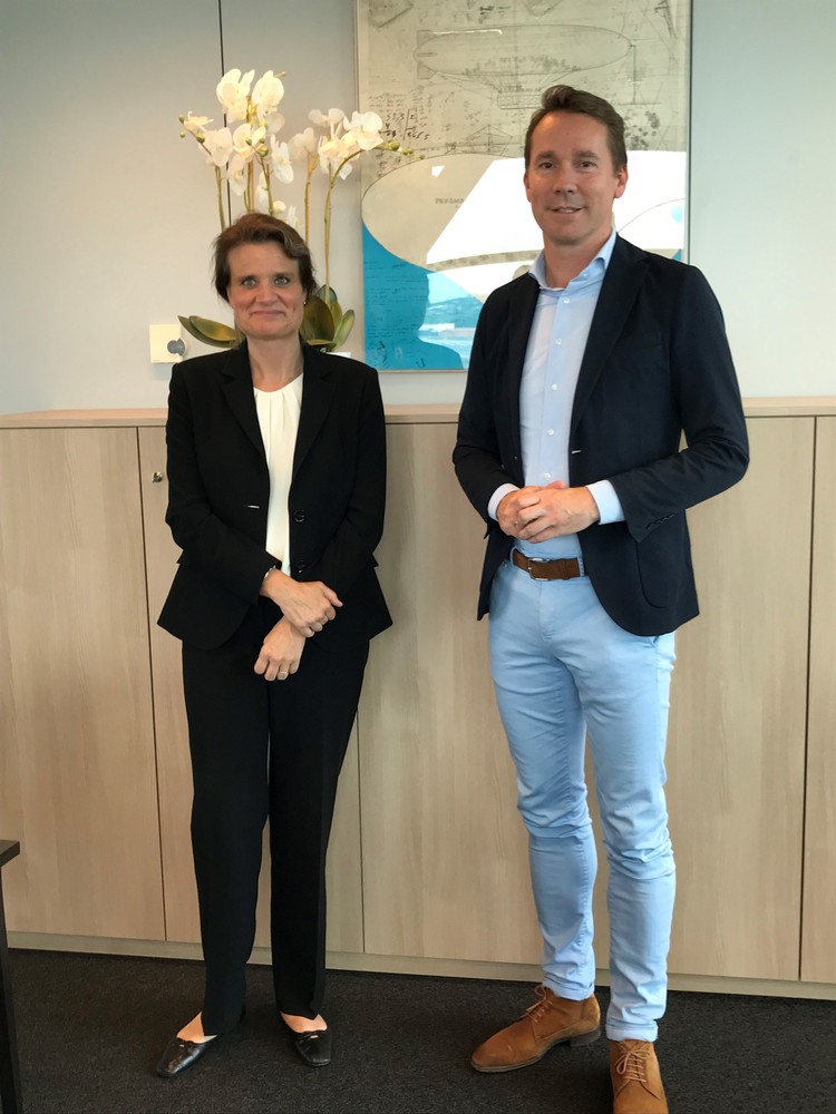 State Secretary Martina Hirayama meets Jo Brouns, Flemish Minister for Economy, Innovation, Work, Social Affairs and Agriculture (Credit: Rahel Byland)