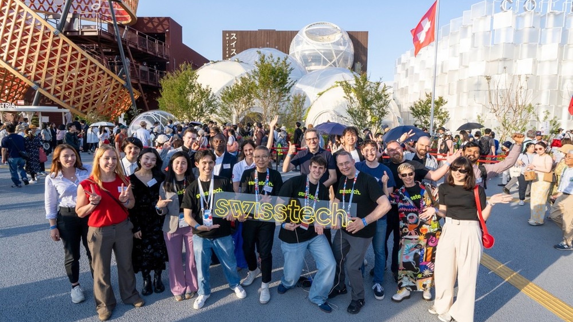 Swiss startups in front of the Swiss Pavilion at Expo 2025 Osaka © Swissnex in Japan