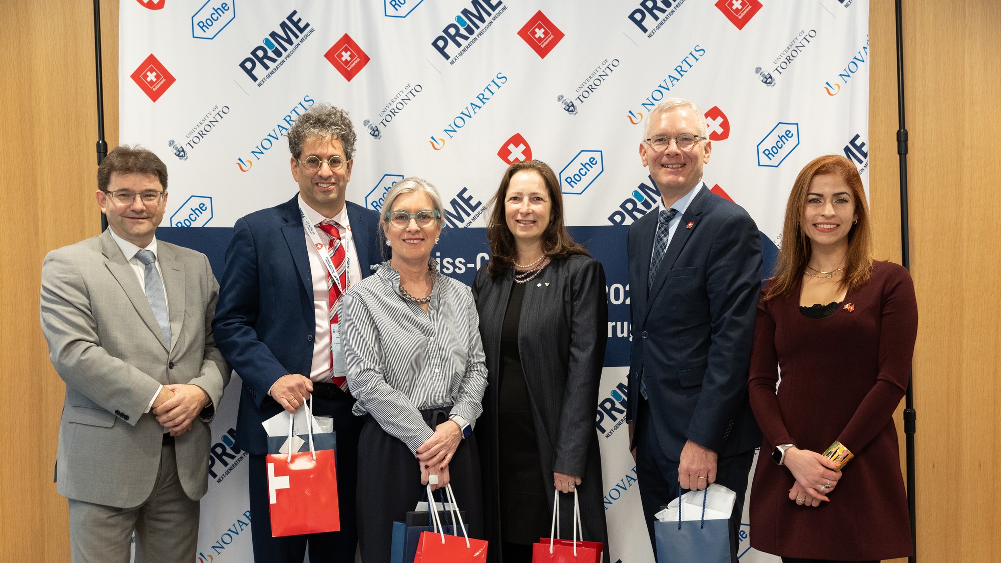 (right to left) Akshita Vincent (Director Strategy and Partnerships, PRiME University of Toronto), Olaf Kjelsen (Ambassador of Switzerland), Prof. Molly Shoichet (Scientific Director PRiME, University