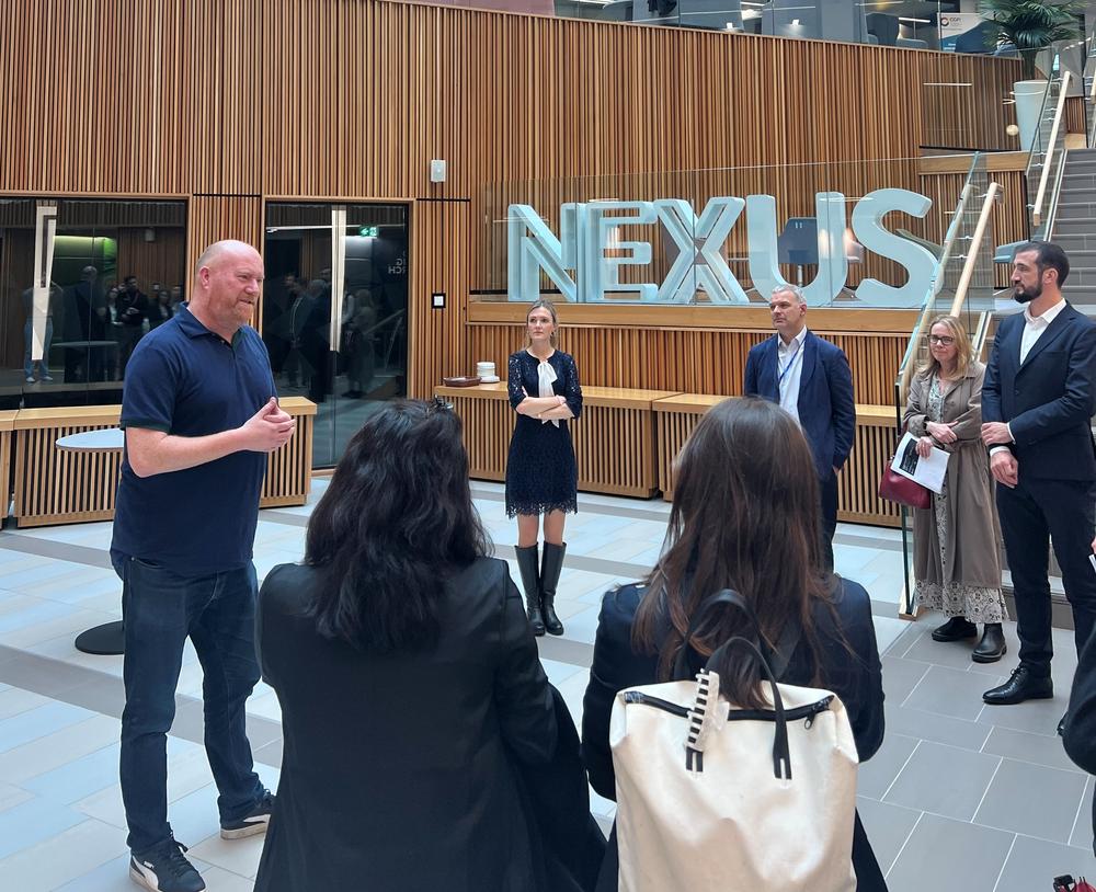 Barry Singleton, Business Development Officer at Nexus Leeds, introduced its community of innovators and entrepreneurs along with the opportunities that they could bring to the Swiss entrepreneurs.