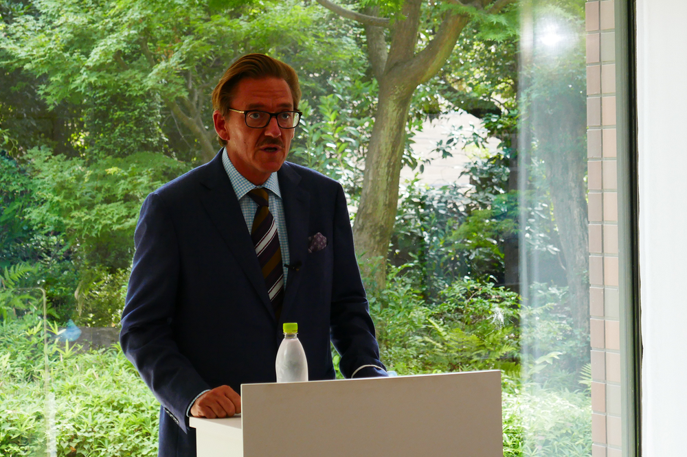 Ambassador Andreas Baum welcomes the guests. Photo by: S&T Office Tokyo