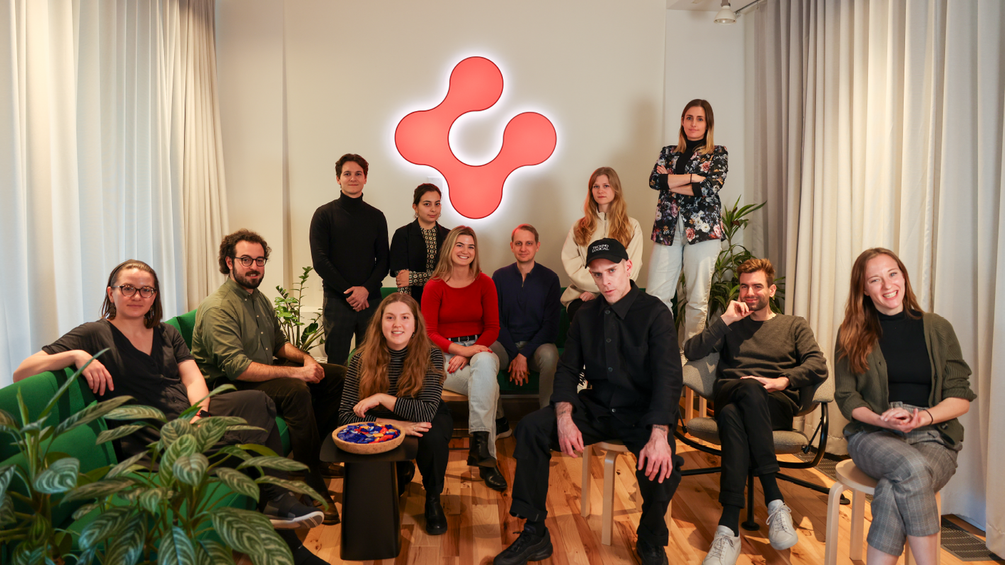 From the left - front row: Johanna Lemon, Operations Lead; Frederic Atwood, Content and Public Diplomacy Manager; Alexandra Alteio, Communications Lead; Marc Streit, Head of Arts and Creative Industri